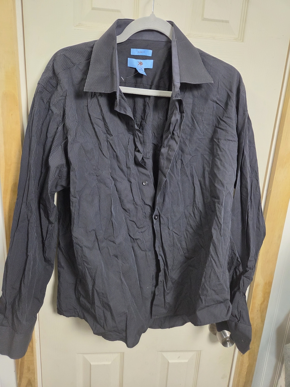 PinStripe Elegant Dress Shirt Egara Black Pinstripe #0426